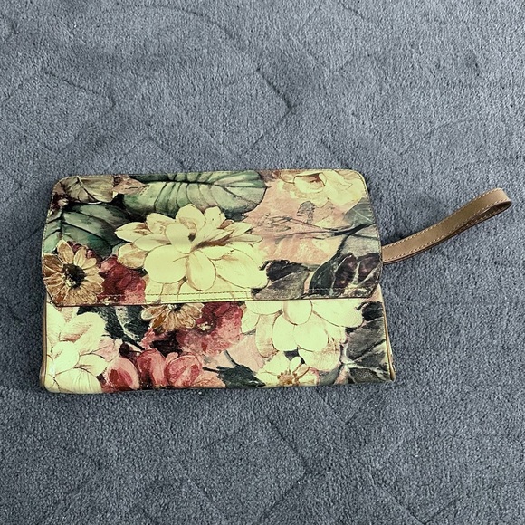 Maurizio Taiuti Floral Genuine Leather Made In Italy Hand Clutch Wristlet - Picture 7 of 7